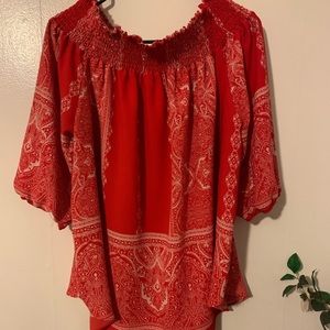 Moa Moa orange/white blouse